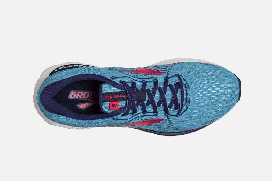 Brooks Adrenaline Gts 21 Road Löparskor Dam - Blå/Rosa - 3729-QAOTJ